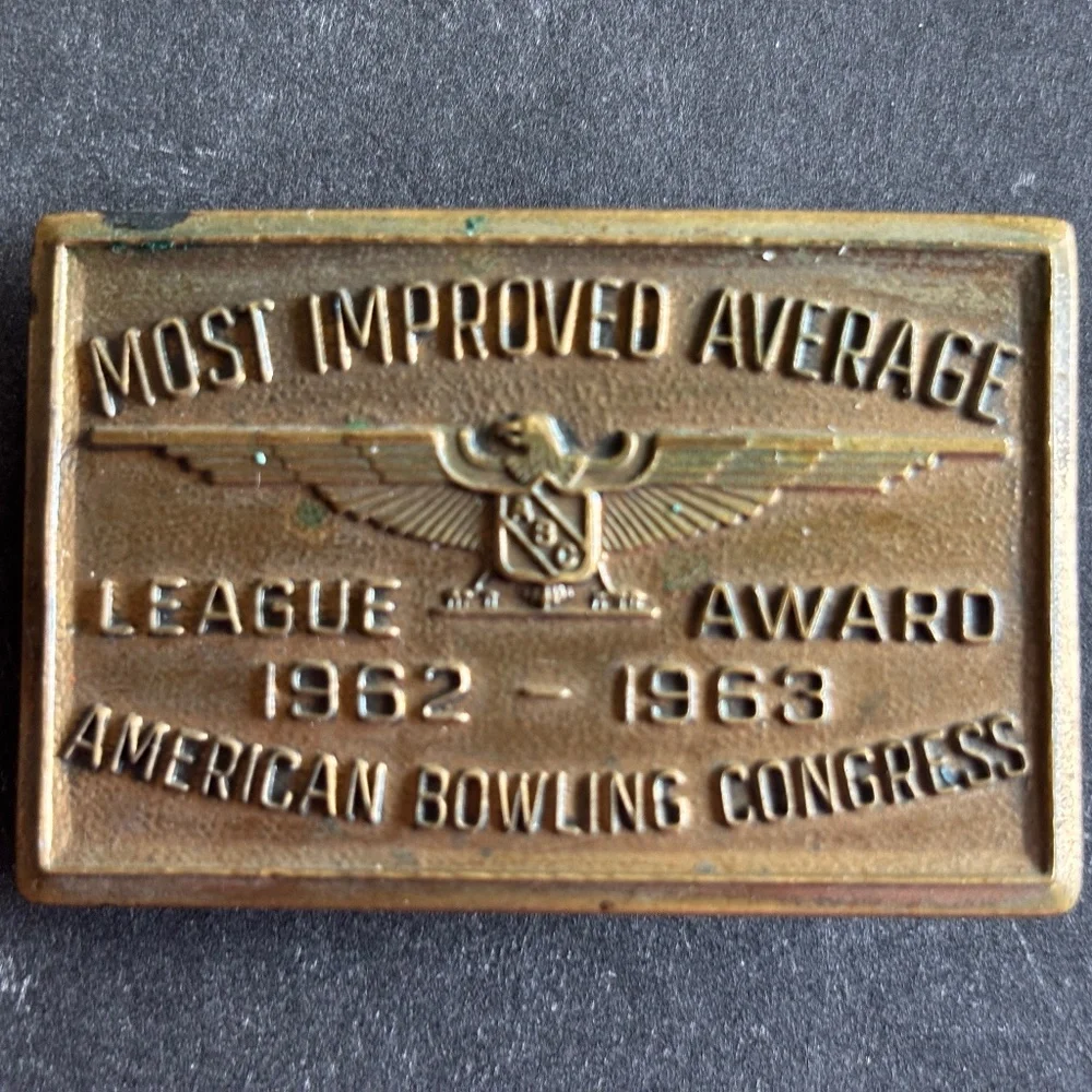 American Bowling Congress Youth 1962-1963 Brass Belt Buckle League Award